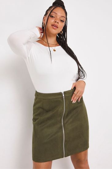 Green mini new arrivals skirt zip