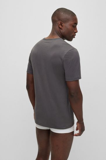 Buy BOSS Black Grey White Classic Cotton T Shirts 3 Pack from Next Bahrain