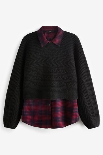 Black shirt sweater clearance
