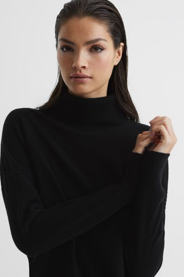 Buy Reiss Black Nova Wool Blend Roll Neck Jumper from Next Ireland