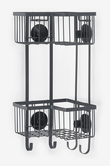 Buy Charcoal Grey Bronx Wire Corner Double Shower Caddy from Next USA