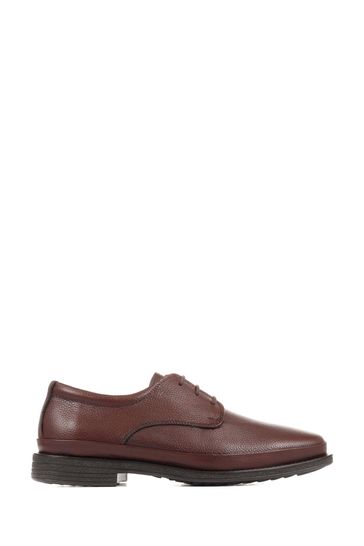 Pavers Wide Fit Smart Brown Derby Shoes