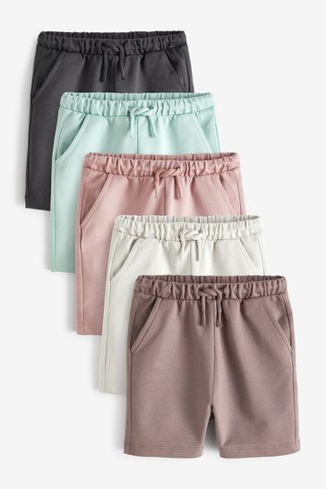 Mineral Blue/Charcoal/Light Grey Jersey Shorts 5 Pack (3mths-7yrs)