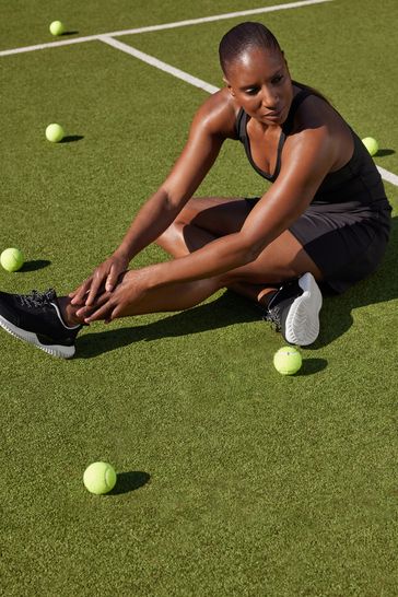 Black Next Active Sleeveless Cross Back Detail Tennis Dress