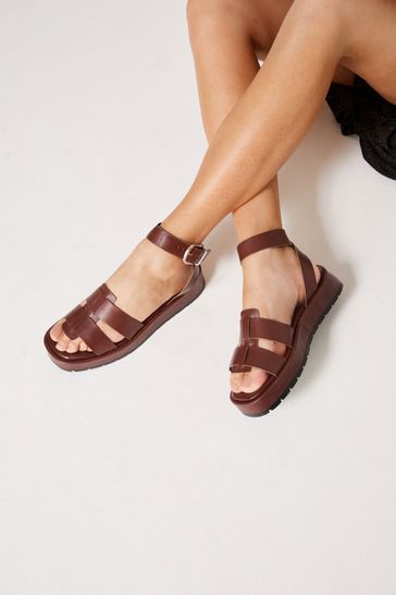 Leather chunky sandals top
