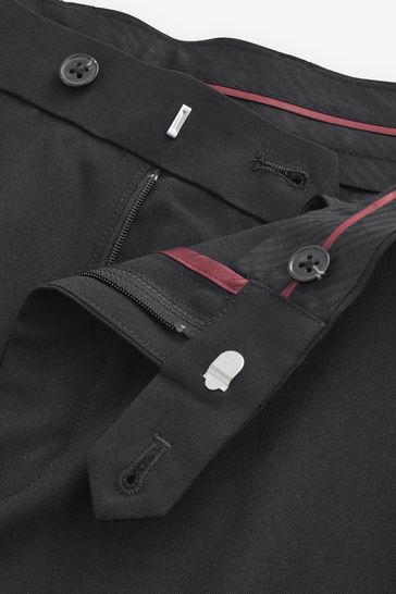 Buy Black Slim Machine Washable Plain Front Smart Trousers from Next Ukraine