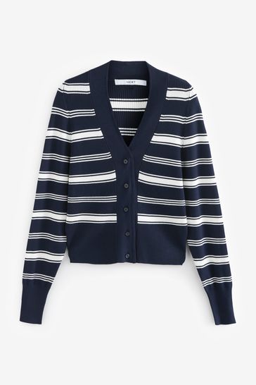Navy blue 2025 and white cardigan