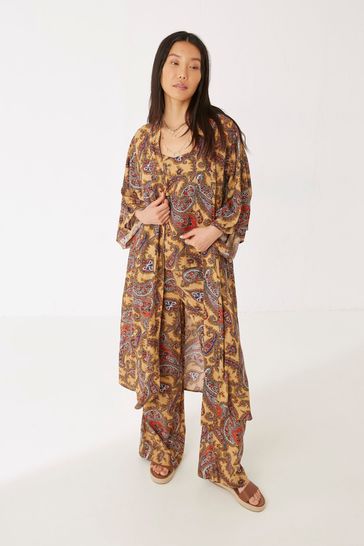 FatFace Brown Sunkissed Paisley Kimono