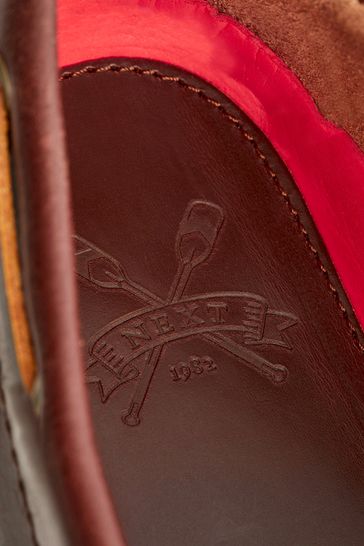 Leather top sider shoes store