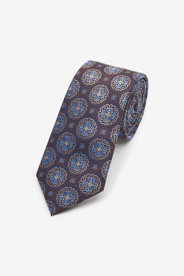 Brown/Blue Medallion Signature Tie