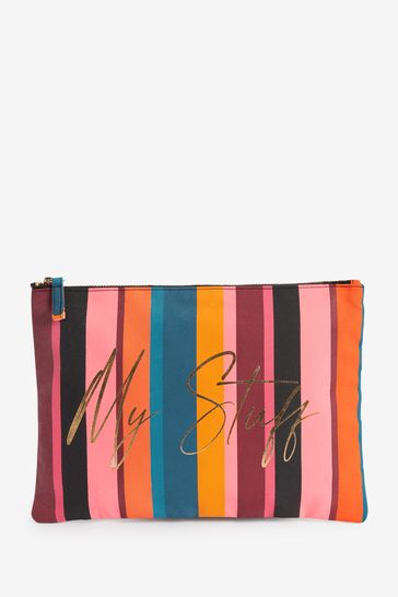 Multi Stripe Cotton Make-Up Bag