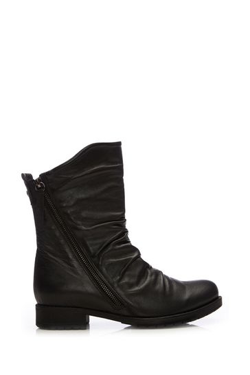 Moda In Pelle Brenda Short Boots With Side Zip And Ruched Front