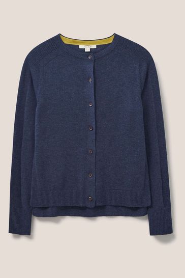 Buy White Stuff Blue Libby Crew Neck Cardigan from Next Luxembourg