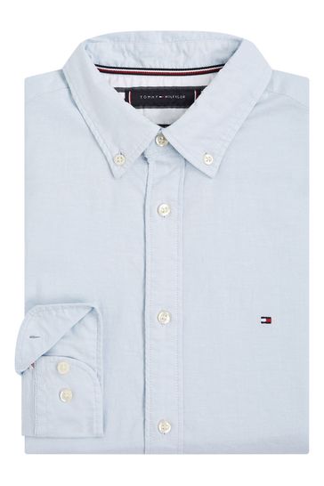 Tommy hilfiger blue oxford shirt store