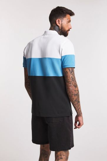 Buy Jacamo White Mix Colourblock Long Polo Shirt from Next Ireland