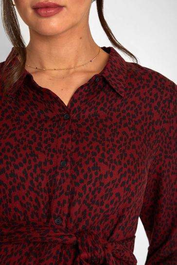 Oasis red leopard print store dress