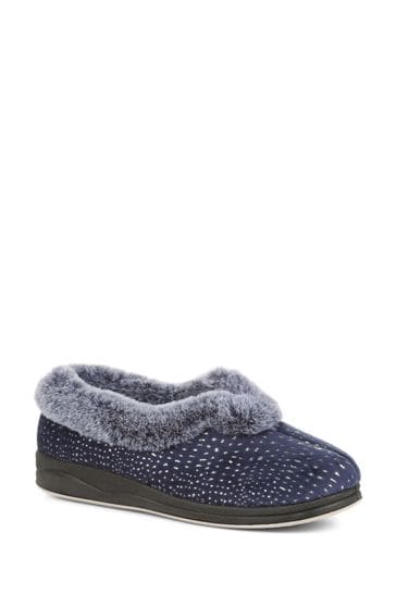 Buy Pavers Grey Wide Fit Full Slippers from Next Poland