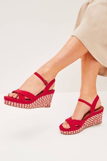 Red Regular/Wide Fit Forever Comfort® Open Toe Wedges