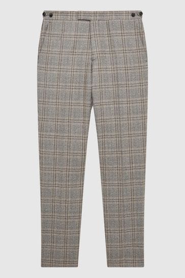 Grey/Multi Cara Check Wide Leg Trouser | WHISTLES |