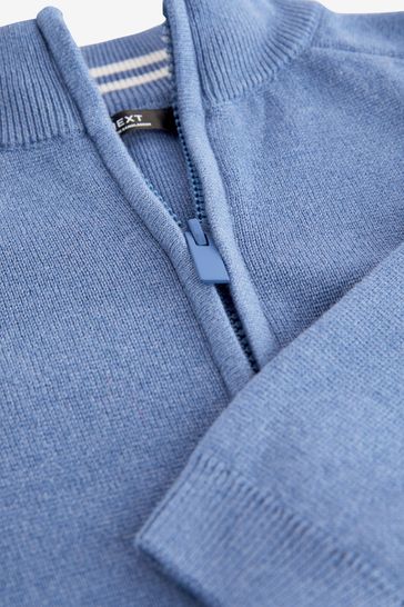 Blue shop zip cardigan