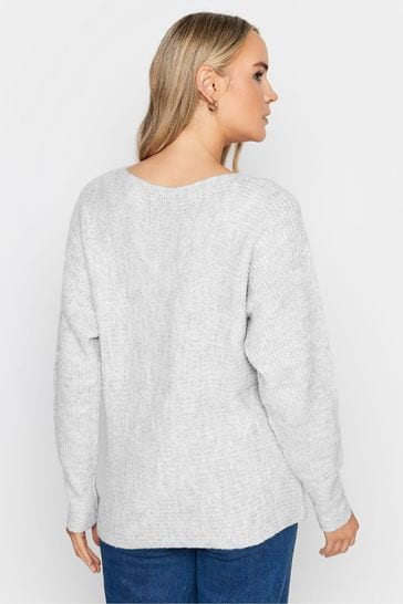 Buy Long Tall Sally Grey Slash Neck Jumper from Next Luxembourg