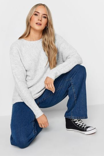 Buy Long Tall Sally Grey Slash Neck Jumper from Next Luxembourg
