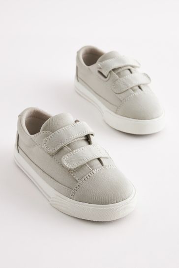 Cement Grey Standard Fit (F) Strap Touch Fastening Shoes