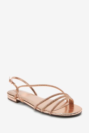 Rose gold comfort sandals sales