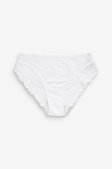 White Extra High Leg Floral Lace Extra High Leg Knickers