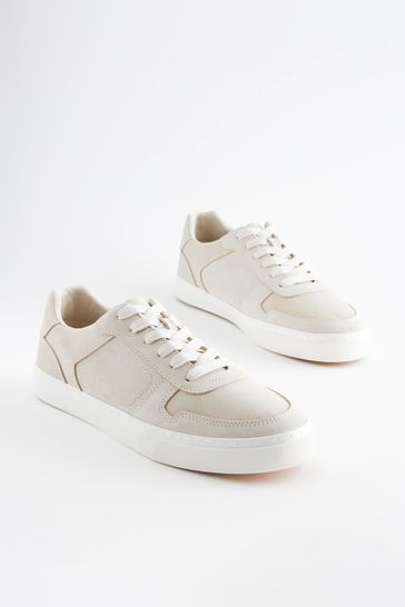 Off White Suede Low Trainers