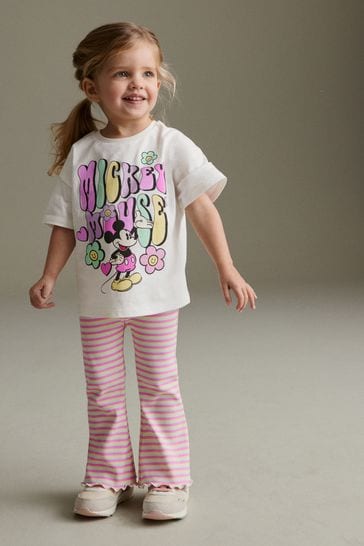 Bright Pink Disney Minnie Mouse T-Shirt and Flare Leggings Set (3mths-7yrs)