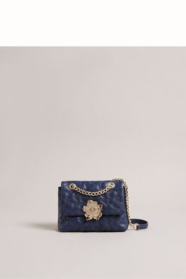 Ted Baker Mini Blue Ayshana Magnolia Quilted Cross-Body Bag
