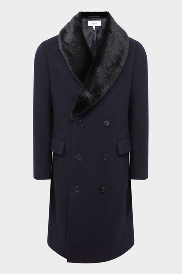 Double breasted fur coat clearance