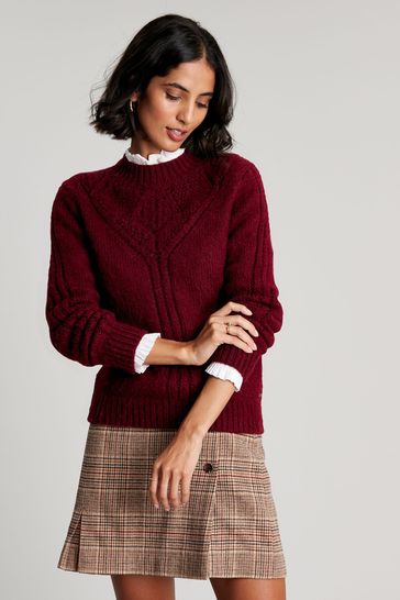 Joules Red Isabella Chunky Pointelle Jumper
