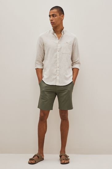 Buy Khaki Green Loose Stretch Chino Shorts from Next Ireland