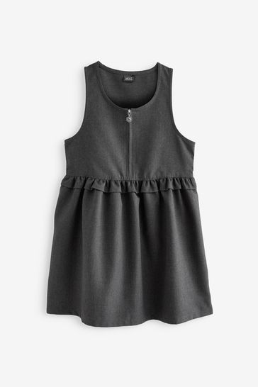 Buy Grey Zip Front Frill Waist School Pinafore 3 14yrs from Next USA
