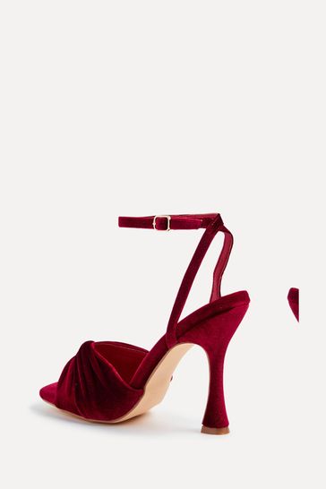 Buy Linzi Red Emery Velvet Stiletto Heeled Sandals from Next Ireland