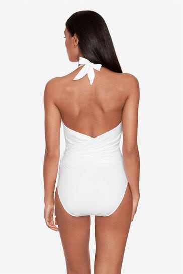 wijs Aanleg Carrière Buy Lauren Ralph Lauren Beach Club Solids Halter Wrap White Swimsuit from  Next Netherlands
