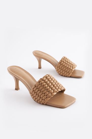 Leather tan mules outlet