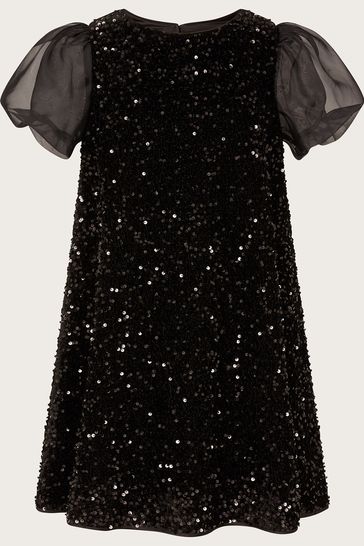 Monsoon Serena Sequin Short Black Prom Dress