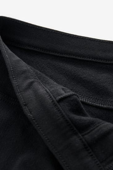 Black Cosy Fleece Lined Jersey Denim Leggings