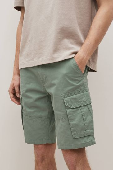 Sage Green Cotton Cargo Shorts