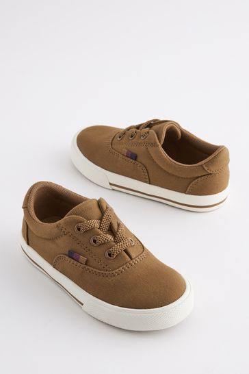 Elastic lace up trainers sales