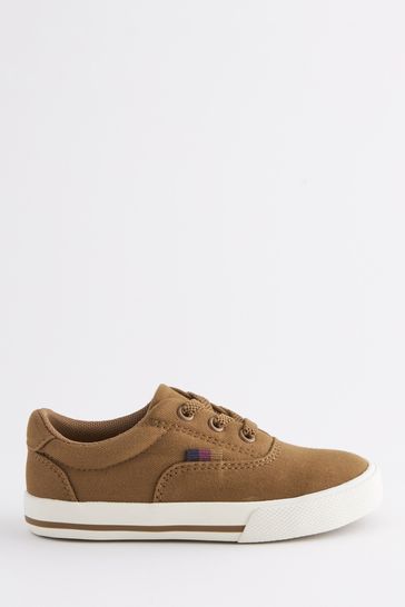 Buy Tan Brown Elastic Lace Up Shoes from Next Germany