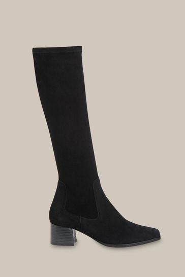 Whistles Blaire Stretch Black Knee High Boots