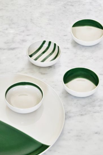 Jasper Conran London Set of 4 Green Abstract Set of 4 Bowls