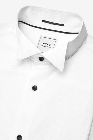 Textured white dress shirt clearance