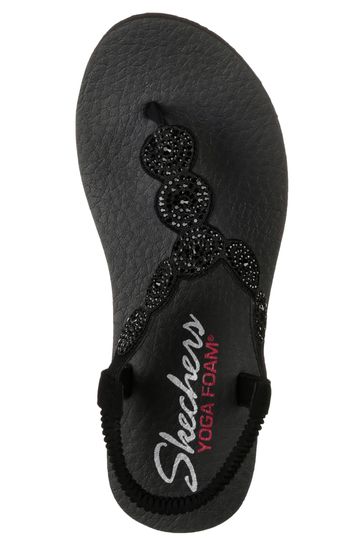 Buy Skechers Black Meditation Stars Sparkle Womens Sandals from