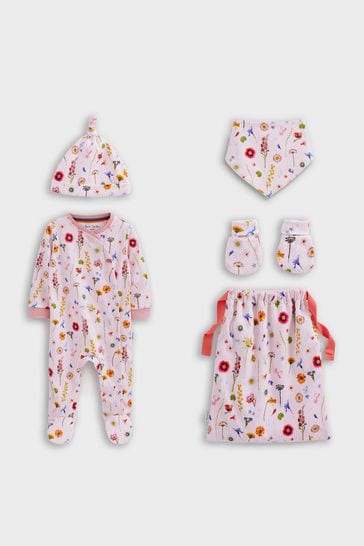Paul Smith Baby Girls Pink Floral Sleepsuit Gift Set