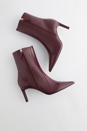 Burgundy kitten new arrivals heel boots